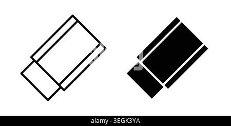 Eraser icon logo. Outline style icons with flat versions Stock Vector