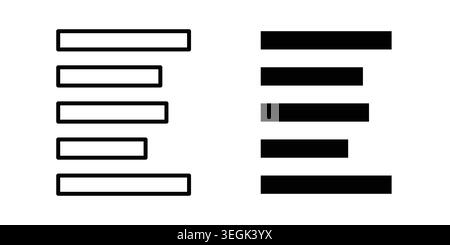 Align left icon logo. Outline style icons with flat versions Stock Vector