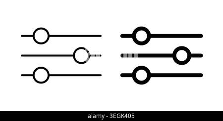Filter Control icon logo. Outline style icons with flat versions Stock Vector
