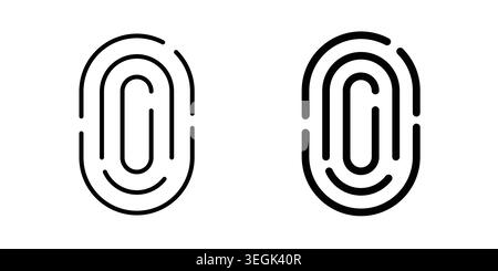Fingerprint icon logo. Outline style icons with flat versions Stock Vector