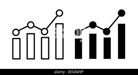 Analytic icon logo. Outline style icons with flat versions Stock Vector