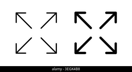 full size button icon logo. Outline style icons with flat versions Stock Vector