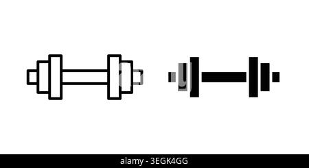 Gym icon logo. Outline style icons with flat versions Stock Vector
