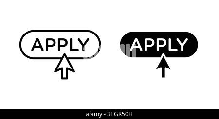 Apply icon logo. Outline style icons with flat versions Stock Vector