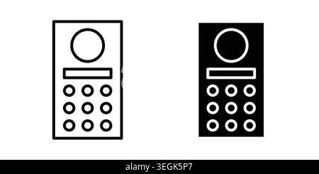 Interphone icon logo. Outline style icons with flat versions Stock Vector