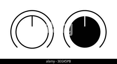 Knob icon logo. Outline style icons with flat versions Stock Vector