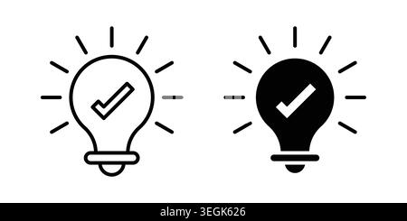 Idea icon logo. Outline style icons with flat versions Stock Vector