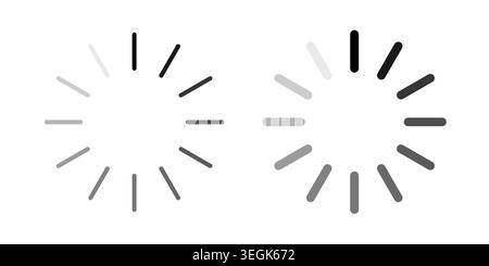 Loading icon logo. Outline style icons with flat versions Stock Vector