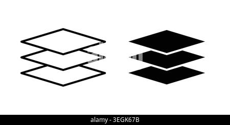 Layers icon logo. Outline style icons with flat versions Stock Vector