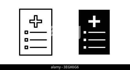 Medical test icon logo. Outline style icons with flat versions Stock Vector