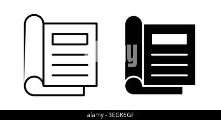 Magazines icon logo. Outline style icons with flat versions Stock Vector