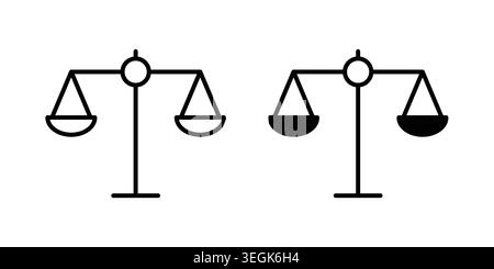 Balance scale icon logo. Outline style icons with flat versions Stock Vector