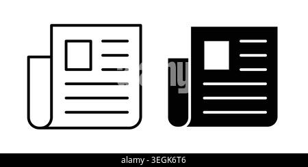 News icon logo. Outline style icons with flat versions Stock Vector