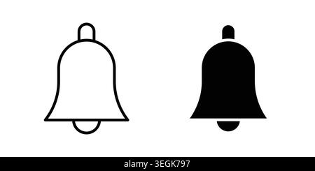 Notification icon logo. Outline style icons with flat versions Stock Vector