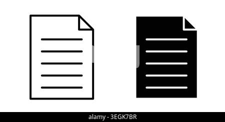 Paper documents icon logo. Outline style icons with flat versions Stock Vector