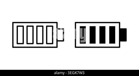 Battery icon logo. Outline style icons with flat versions Stock Vector