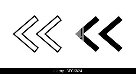 Previous arrow icon logo. Outline style icons with flat versions Stock Vector