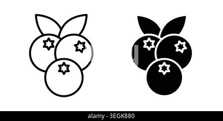 Berry icon logo. Outline style icons with flat versions Stock Vector