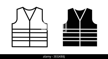 Reflective vest icon logo. Outline style icons with flat versions Stock Vector