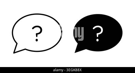 Question icon logo. Outline style icons with flat versions Stock Vector