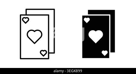 Playing cards icon logo. Outline style icons with flat versions Stock Vector
