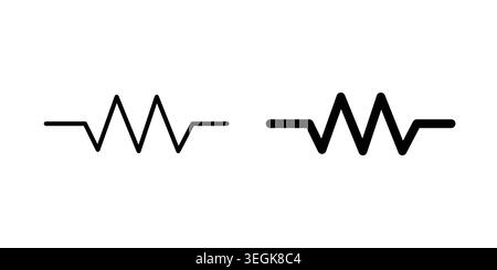 Resistor icon logo. Outline style icons with flat versions Stock Vector