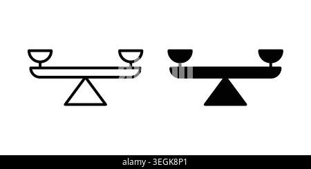 Scale icon logo. Outline style icons with flat versions Stock Vector