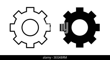 Settings icon logo. Outline style icons with flat versions Stock Vector