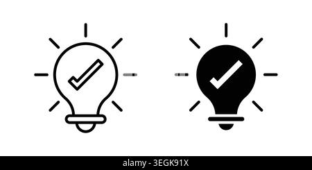 Solution icon logo. Outline style icons with flat versions Stock Vector