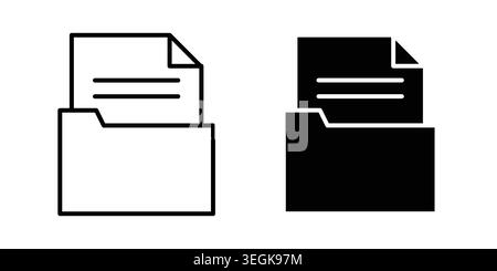 Store files icon logo. Outline style icons with flat versions Stock Vector