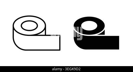 Tape icon logo. Outline style icons with flat versions Stock Vector