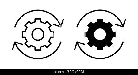 System update icon logo. Outline style icons with flat versions Stock Vector