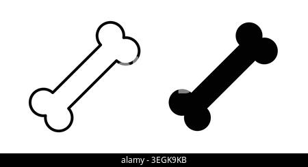 Bone icon logo. Outline style icons with flat versions Stock Vector