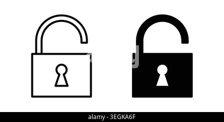 Unblocked icon logo. Outline style icons with flat versions Stock Vector