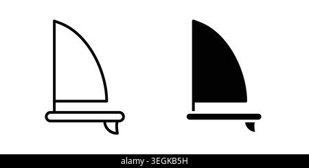 Windsurf icon logo. Outline style icons with flat versions Stock Vector
