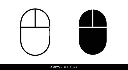 Wireless mouse icon logo. Outline style icons with flat versions Stock Vector