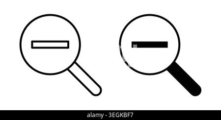 Zoom out icon logo. Outline style icons with flat versions Stock Vector