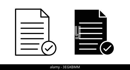 Accept document icon logo. Outline style icons with flat versions Stock Vector
