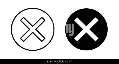 Cancel icon logo. Outline style icons with flat versions Stock Vector
