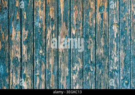 Aged wooden texture with worn blue paint and rustic weathered look Stock Photo