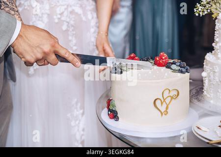 dessert at the wedding event - wedding cake Stock Photo
