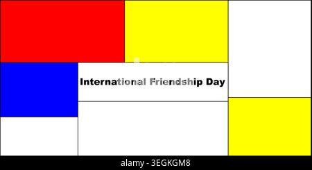 Modern geometric colorful banner for international friendship day art. Stock Vector