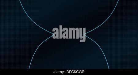 Abstract futuristic dark background with glowing cyan light outlines. Stock Vector