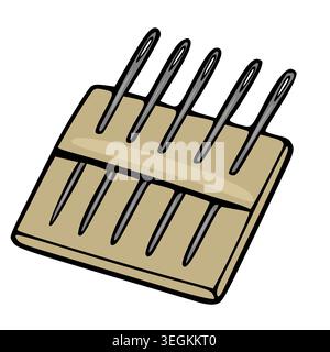 Sewing needles set vector illustration on white background Stock Vector