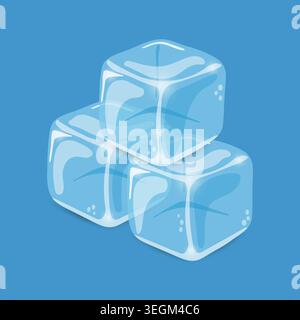Ice cubes 3d stack. Vector design. Stock Vector