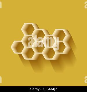 Honeycombs icon with drop shadow. Vector design. Stock Vector