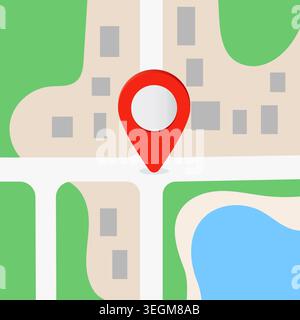 Map and pin location icon. Vector design. Stock Vector