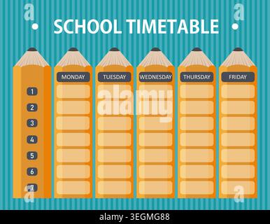School timetable. Vector design. Stock Vector