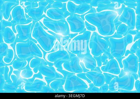 Water surface. Blue ocean or poll with clear water. Top view. Vector design. Stock Vector