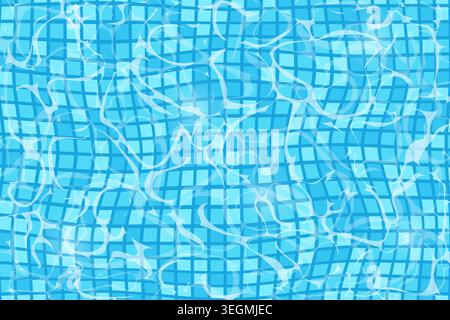 Water pool surface. Clear blue water. Top view. Vector design. Stock Vector